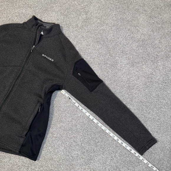Spyder Sweater Jacket Full Zip Gray Black Medium - Picture 9 of 9